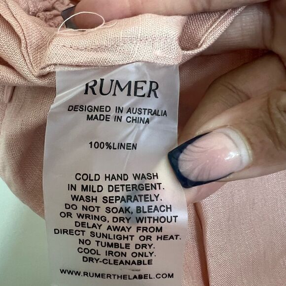 Rumer The Label x Revolve Prima Pink 100% Linen Resortwear LouLou Maxi Dress - Picture 11 of 11